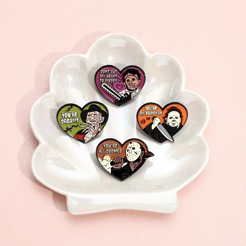 Halloween Horror Sweet Heart Shape Pin 1pc