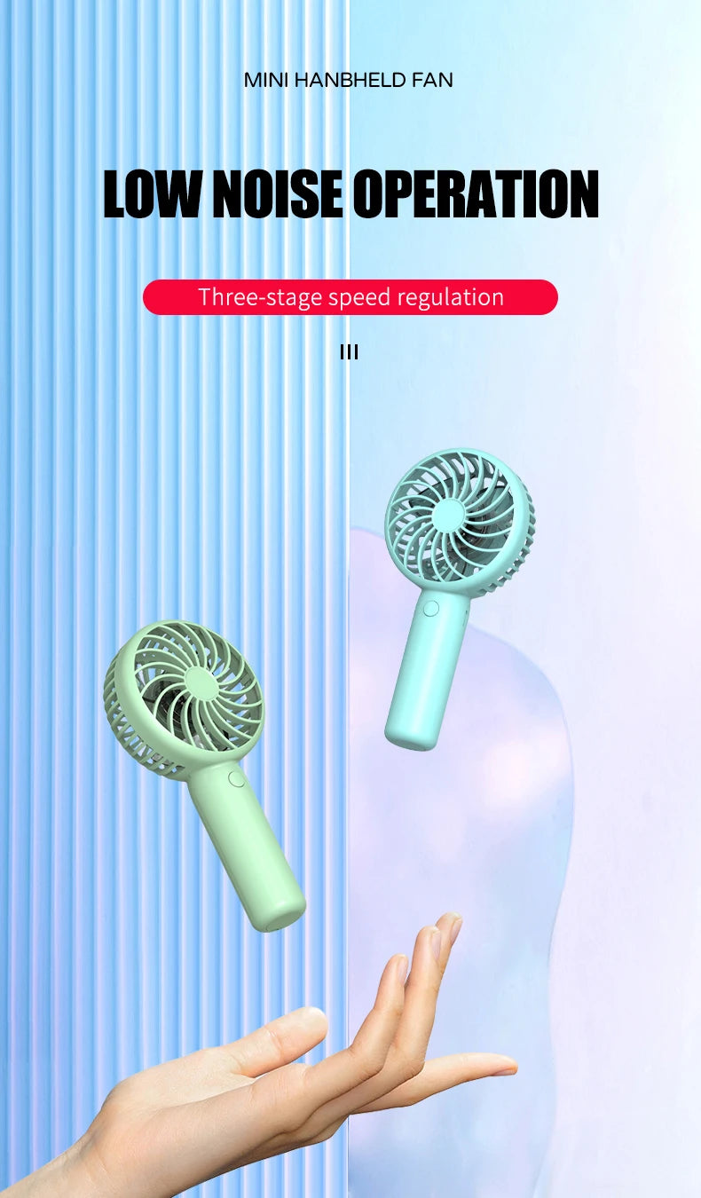 1200mAh Mini Portable FansHandheld USB Rechargeable Quiet Handheld FanAir cooler Outdoor Travel Hand Fans ventilation Fan Good Girls Club