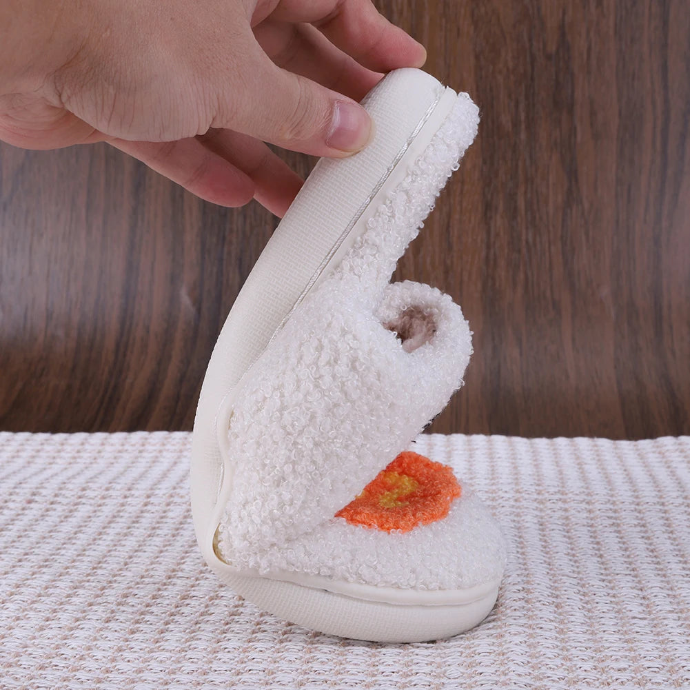 Halloween Pumpkin Cat Slippers Plush Closed Toe Slippers Flat Thermal Slippers Fuzzy Pumpkin Slippers for Outdoor Indoor Bedroom Good Girls Club