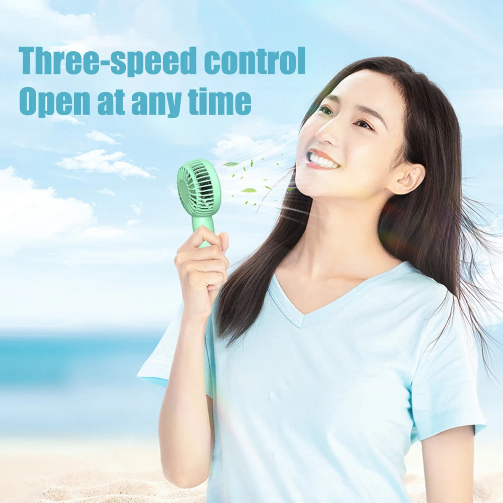 1200mAh Mini Portable FansHandheld USB Rechargeable Quiet Handheld FanAir cooler Outdoor Travel Hand Fans ventilation Fan Good Girls Club
