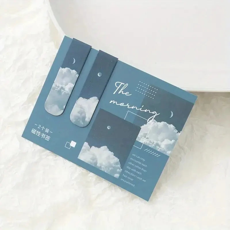 2pcs Forest Landscape Magnetic Bookmark For Pages Books Readers Good Girls Club