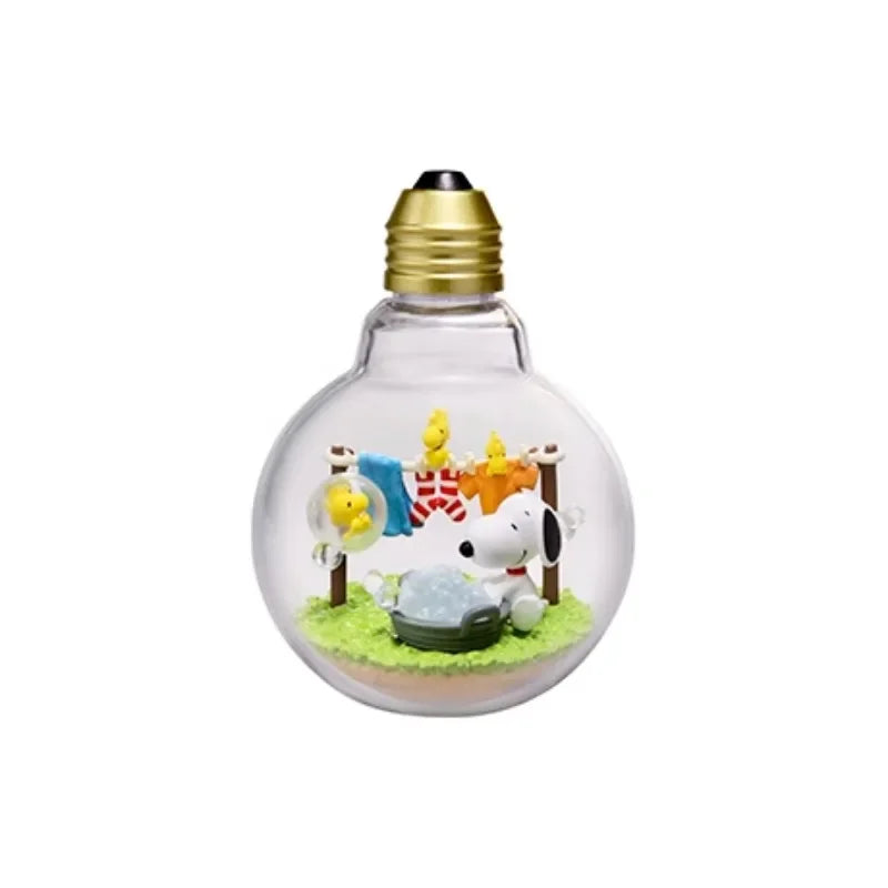 Snoopy Scene Blind Box Toys Bottle Weather Bottle Miniature Spike Andy Anime Figures Doll Model Toys Collect Ornaments