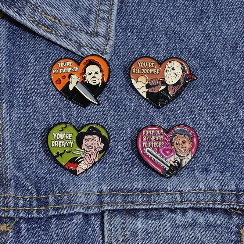 Halloween Horror Sweet Heart Shape Pin 1pc