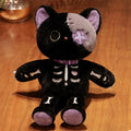 35cm Gothic Black and white fluffy Skeleton Cat Soft Plush Toy Good Girls Club