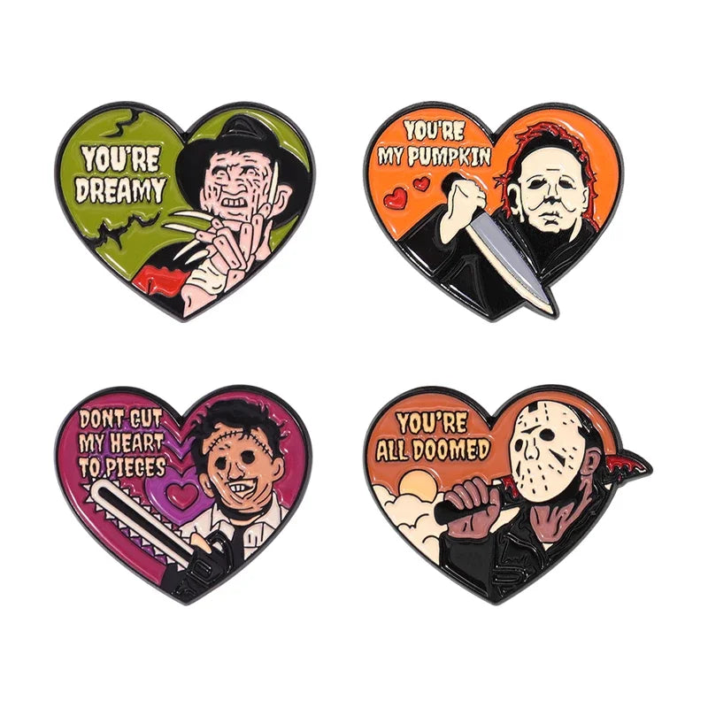 Halloween Horror Sweet Heart Shape Pin 1pc