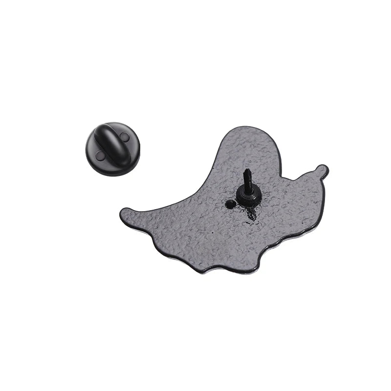 Cartoon Ghost Enamel Pins Custom Cute Black Cat Brooches Lapel Badges Halloween Animal Jewelry Gift for Kids Friends Good Girls Club