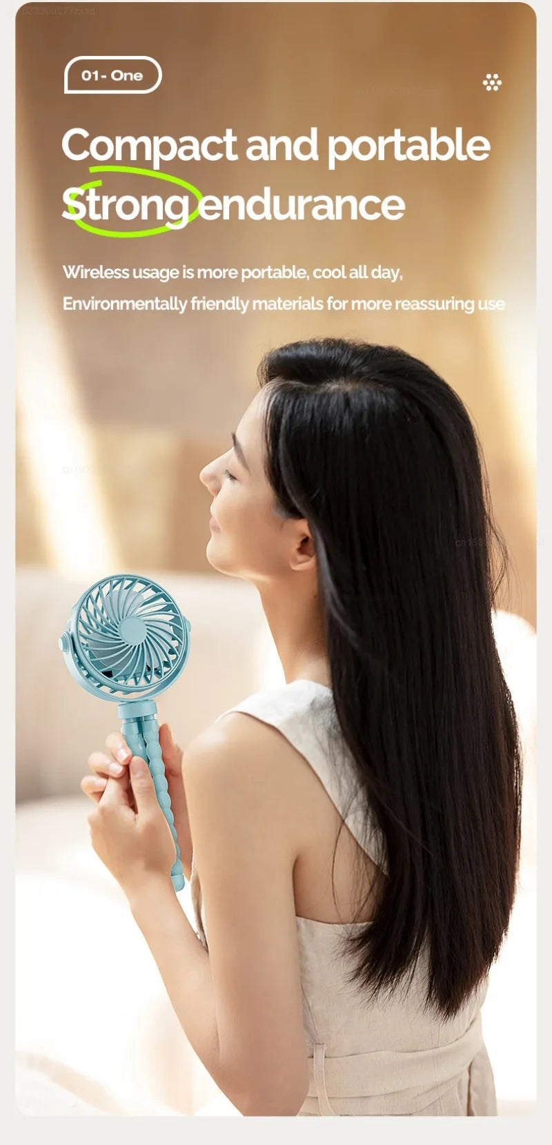 USB Rechargeable Portable Octopus Mini Fan, 3 Speed Handheld Cooling Fan With Hanger, For Stroller, Outdoor, Table, Necklace Good Girls Club