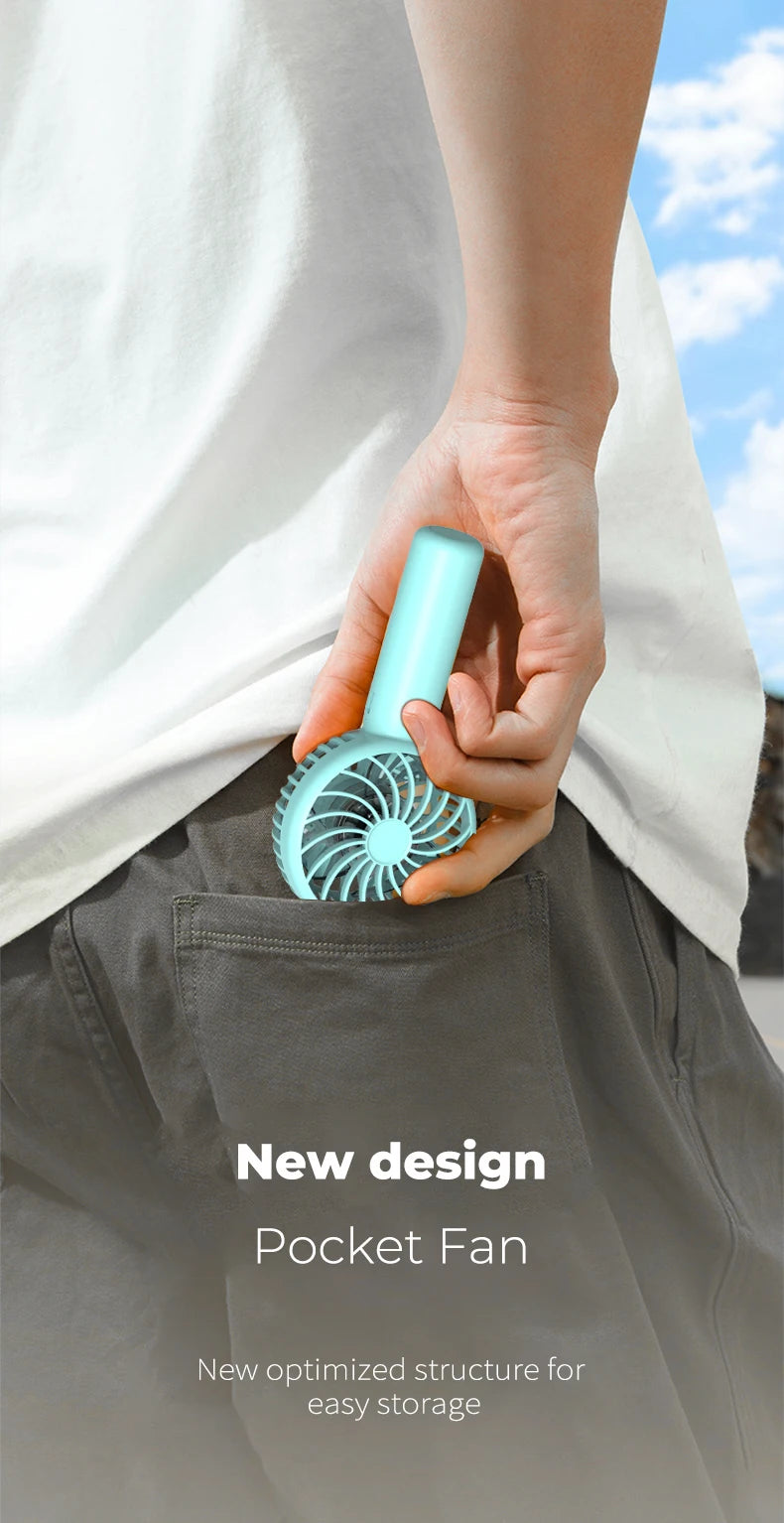 1200mAh Mini Portable FansHandheld USB Rechargeable Quiet Handheld FanAir cooler Outdoor Travel Hand Fans ventilation Fan Good Girls Club
