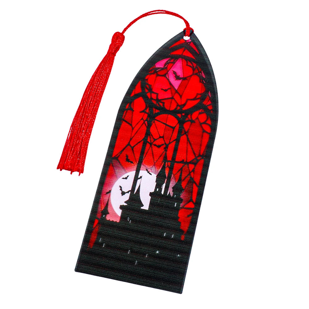 1/4 set of Gothic colored glass acrylic tassel portable bookmarks, cool party decorations/holiday gifts. Good Girls Club