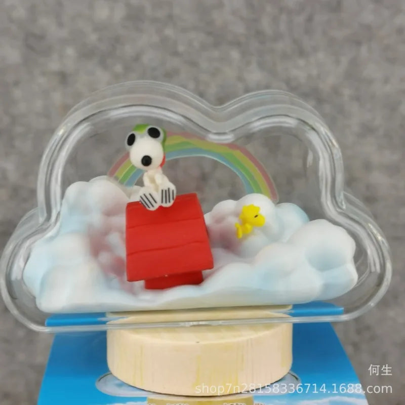 Snoopy Scene Blind Box Toys Bottle Weather Bottle Miniature Spike Andy Anime Figures Doll Model Toys Collect Ornaments