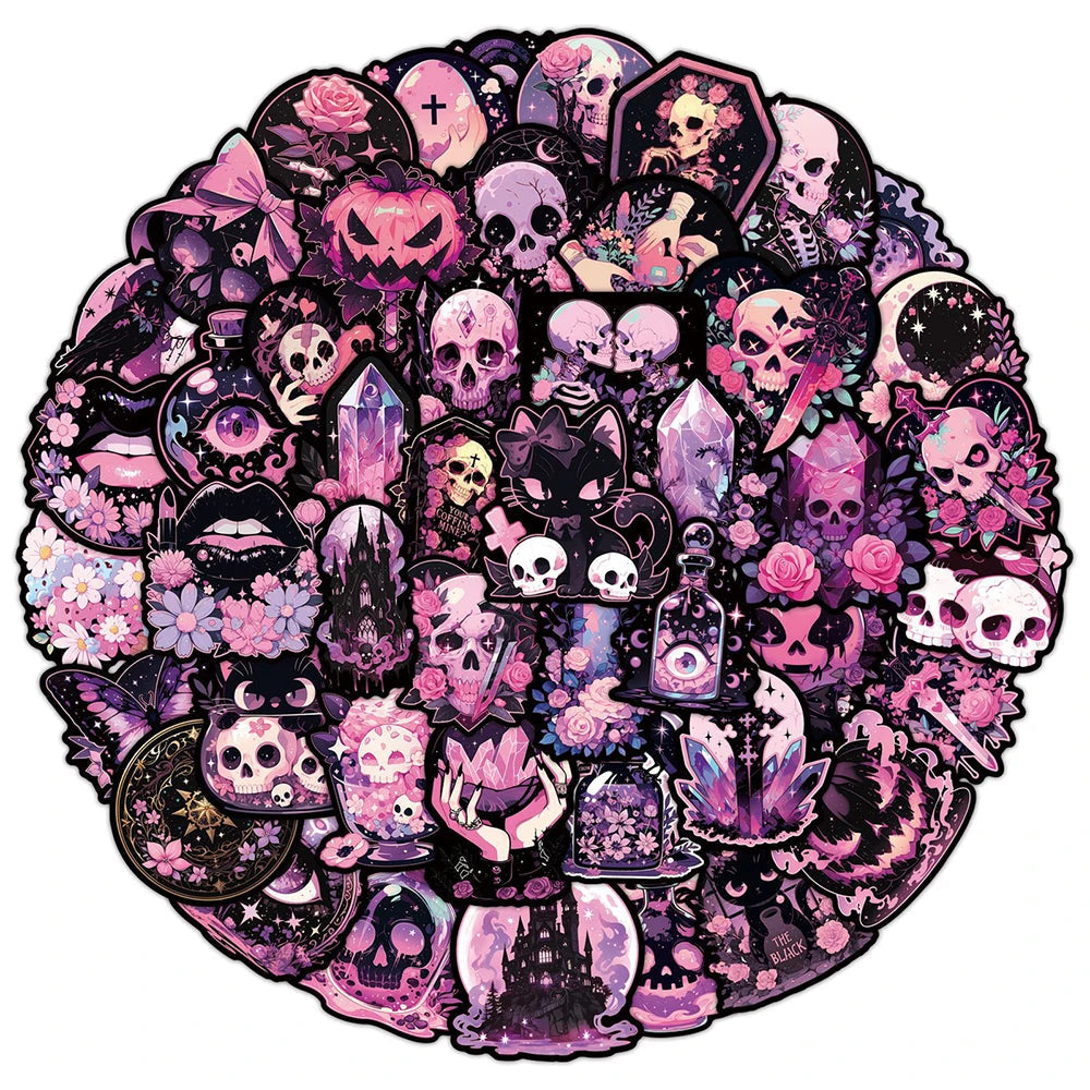 50pcs Gothic Horror Pink Stickers Good Girls Club