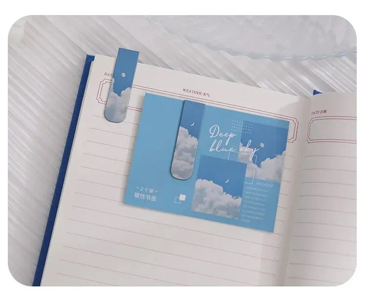 2pcs Forest Landscape Magnetic Bookmark For Pages Books Readers Good Girls Club
