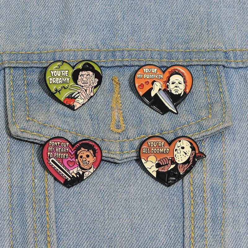 Halloween Horror Sweet Heart Shape Pin 1pc