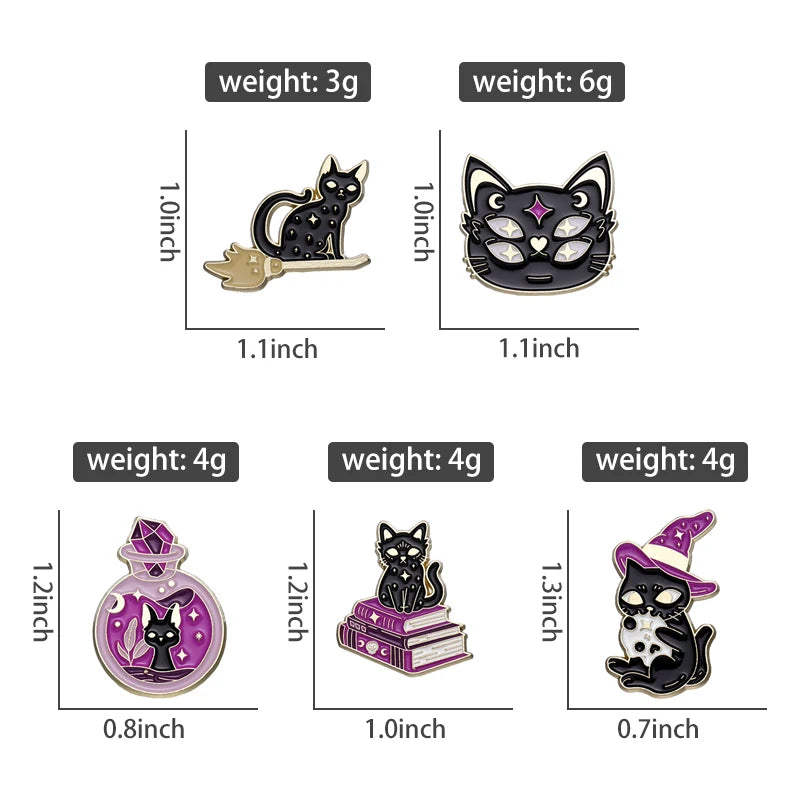 Witchy Black Cat Pins 1Pc Good Girls Club