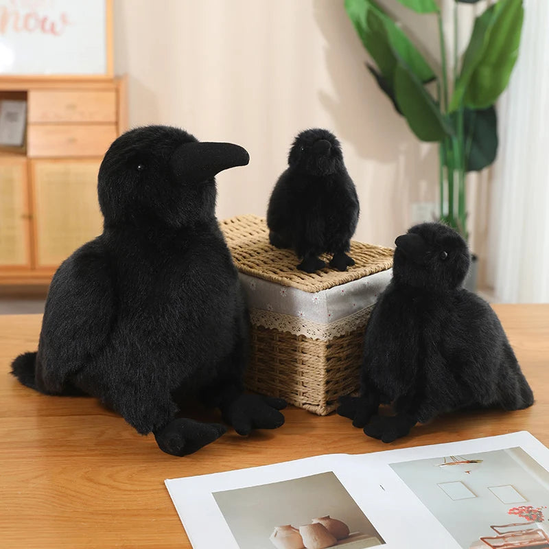 15-35cm Soft Black Raven Plush Toy Good Girls Club
