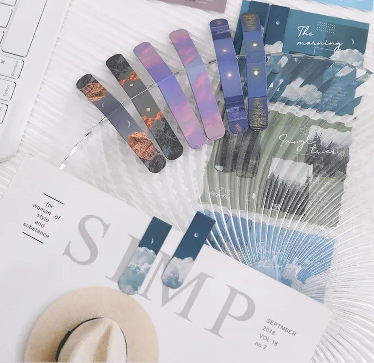 2pcs Forest Landscape Magnetic Bookmark For Pages Books Readers Good Girls Club