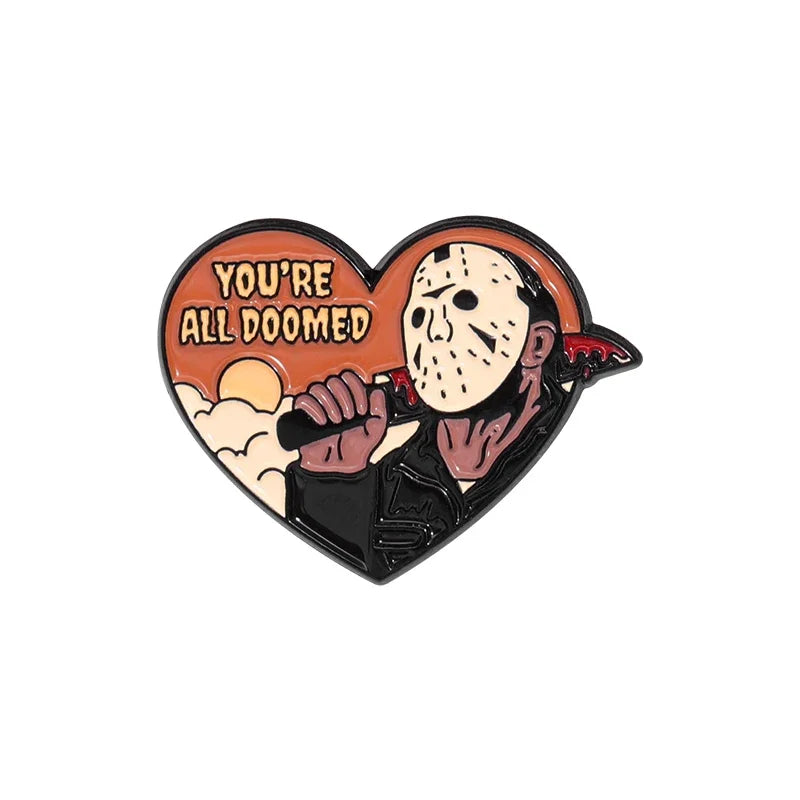 Halloween Horror Sweet Heart Shape Pin 1pc