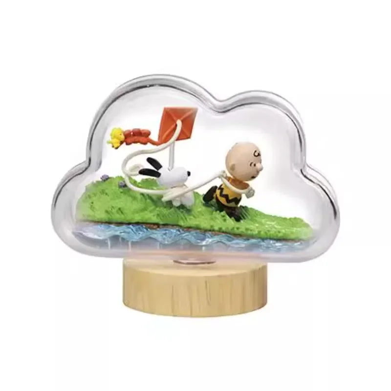 Snoopy Scene Blind Box Toys Bottle Weather Bottle Miniature Spike Andy Anime Figures Doll Model Toys Collect Ornaments