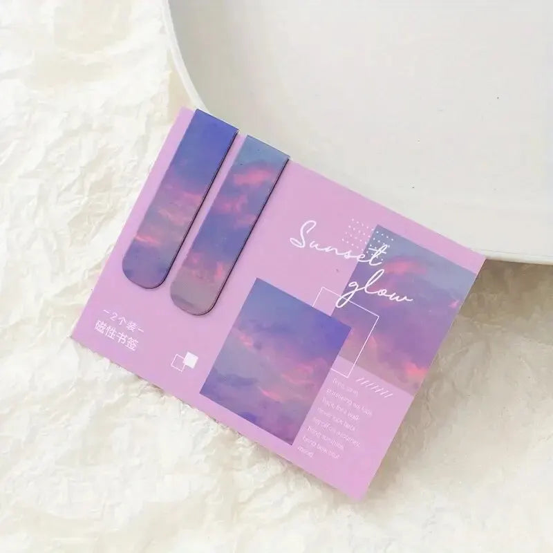 2pcs Forest Landscape Magnetic Bookmark For Pages Books Readers Good Girls Club