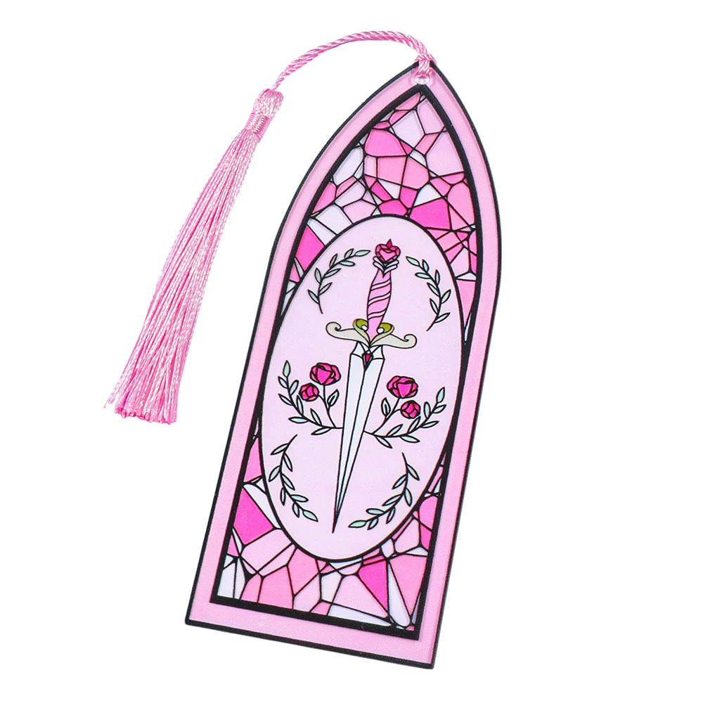 1/4 set of Gothic colored glass acrylic tassel portable bookmarks, cool party decorations/holiday gifts. Good Girls Club
