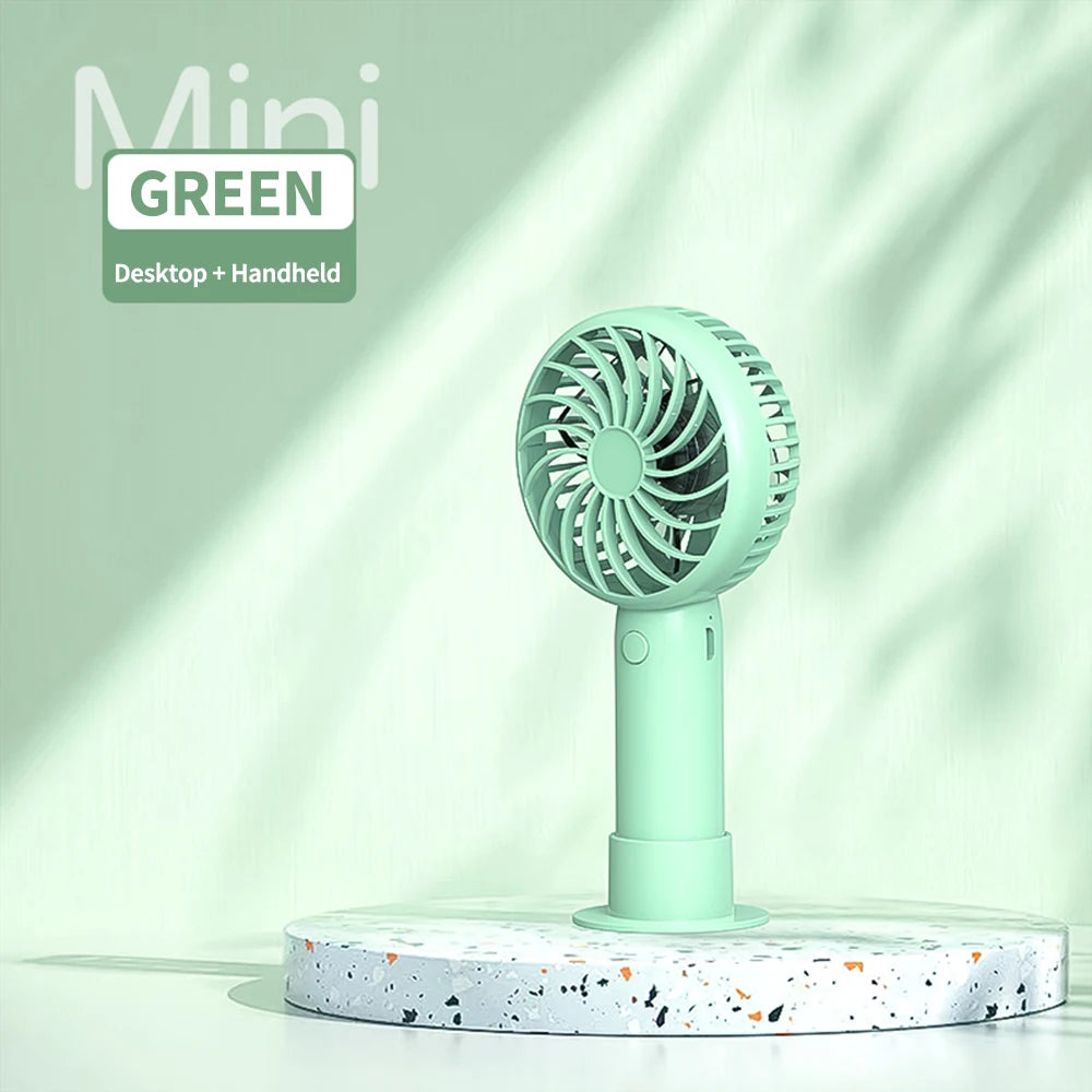 1200mAh Mini Portable FansHandheld USB Rechargeable Quiet Handheld FanAir cooler Outdoor Travel Hand Fans ventilation Fan Good Girls Club