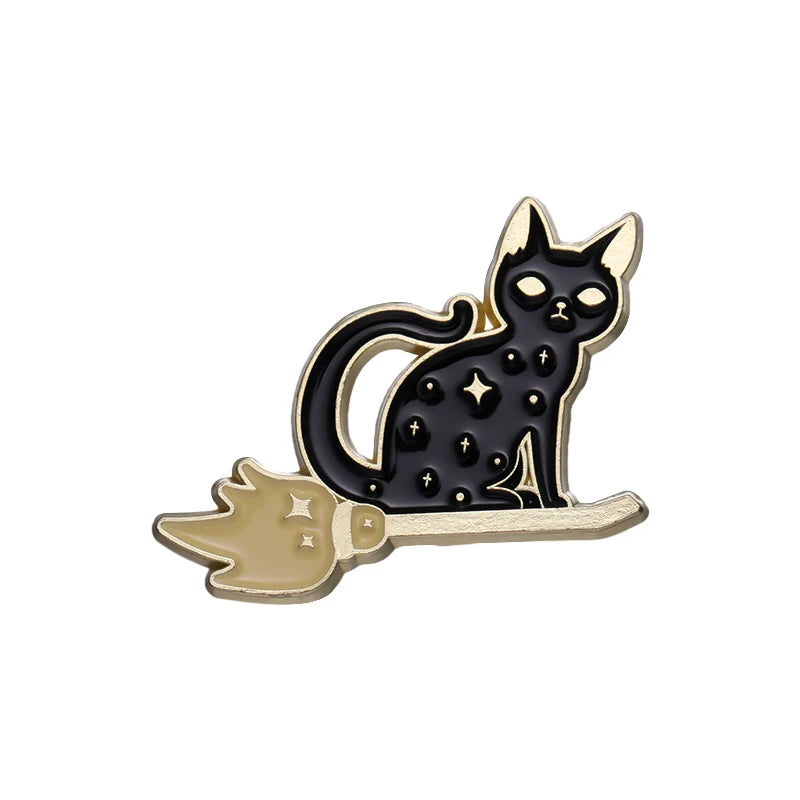 Witchy Black Cat Pins 1Pc Good Girls Club