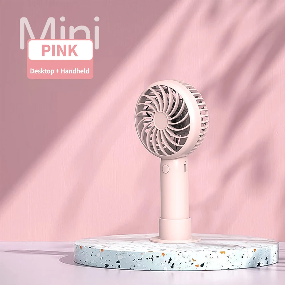 1200mAh Mini Portable FansHandheld USB Rechargeable Quiet Handheld FanAir cooler Outdoor Travel Hand Fans ventilation Fan Good Girls Club