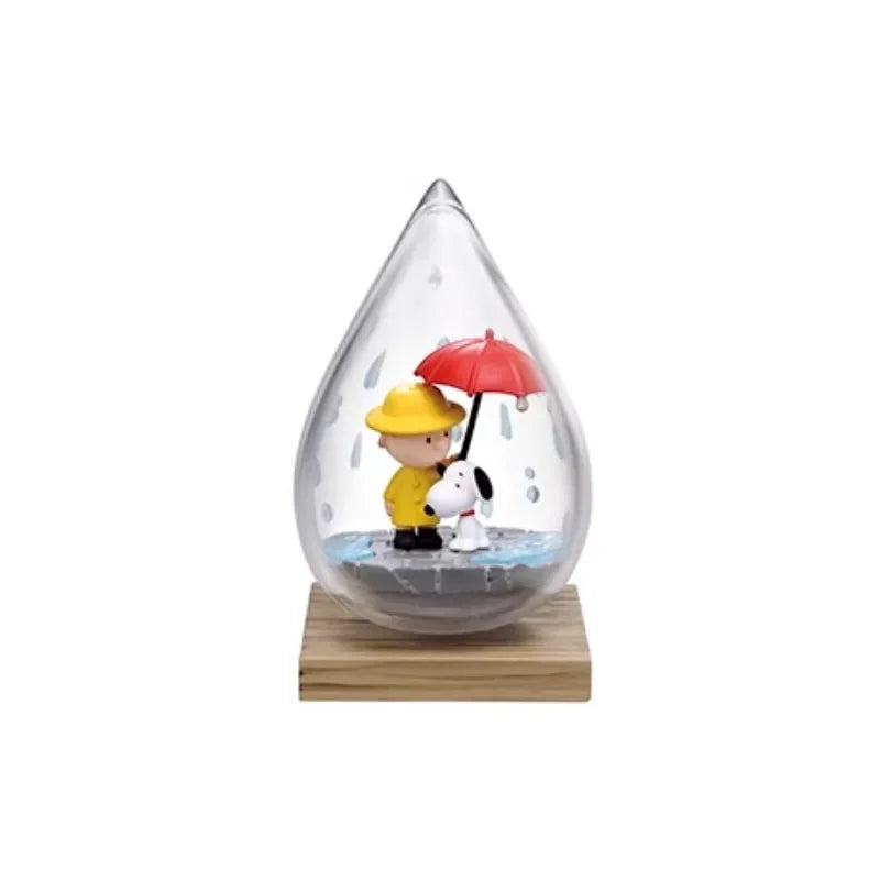 Snoopy Scene Blind Box Toys Bottle Weather Bottle Miniature Spike Andy Anime Figures Doll Model Toys Collect Ornaments