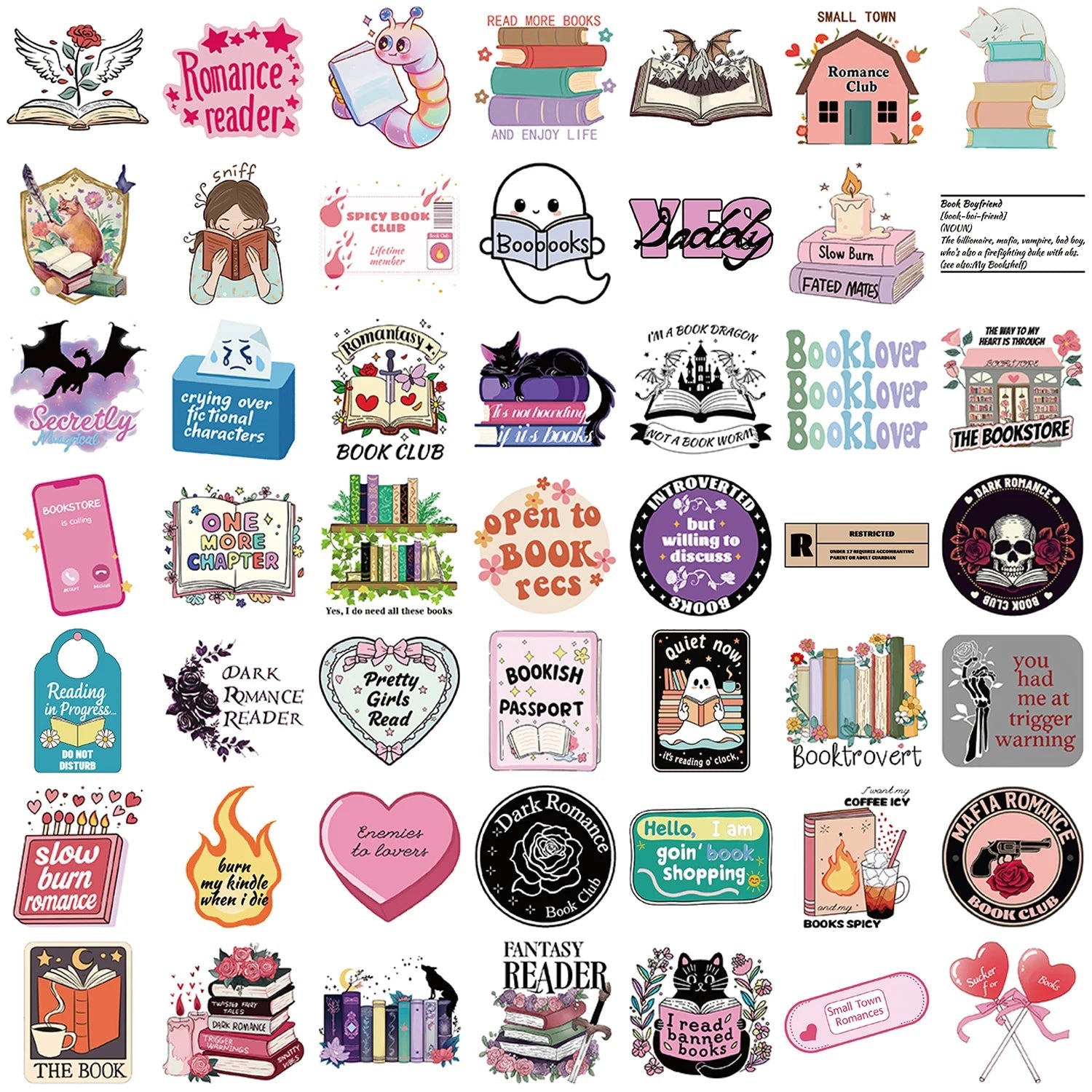 50pcs Book Lover's Stickers Good Girls Club