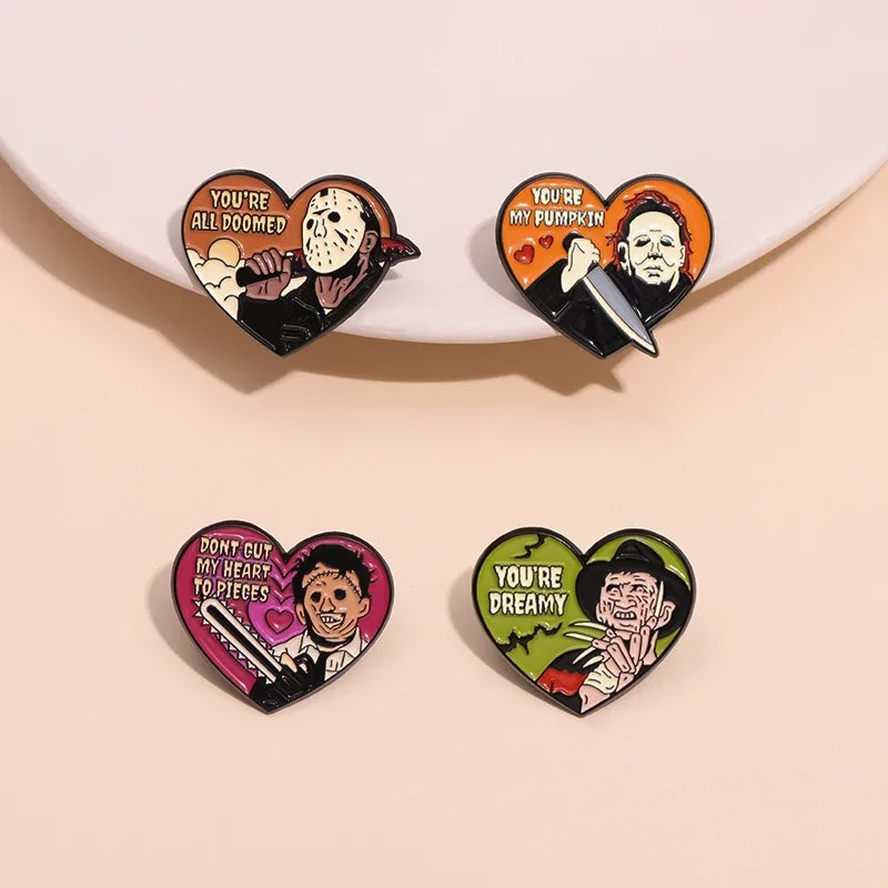 Halloween Horror Sweet Heart Shape Pin 1pc