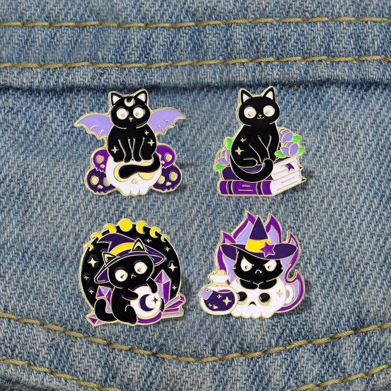 Witchy Black Cat Pins 1Pc Good Girls Club