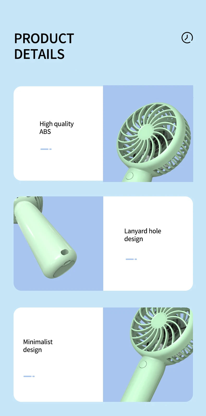1200mAh Mini Portable FansHandheld USB Rechargeable Quiet Handheld FanAir cooler Outdoor Travel Hand Fans ventilation Fan Good Girls Club