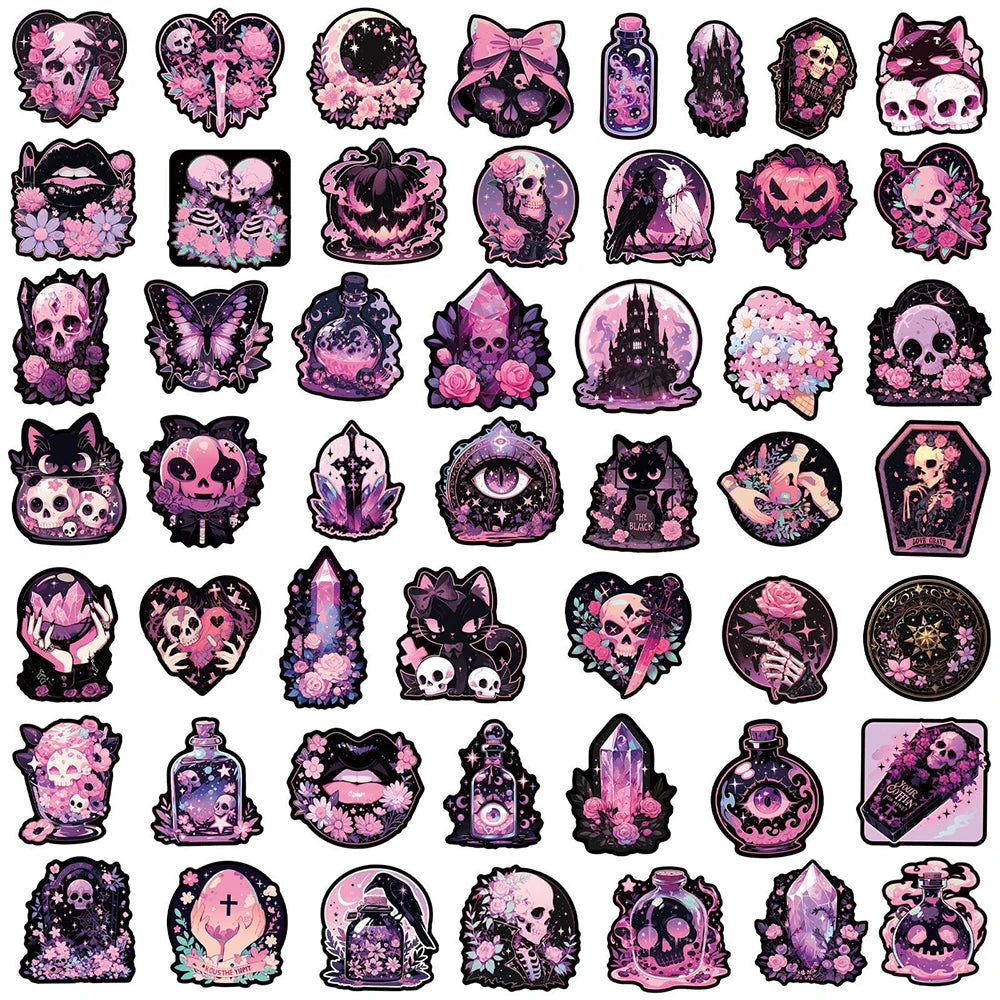 50pcs Gothic Horror Pink Stickers Good Girls Club