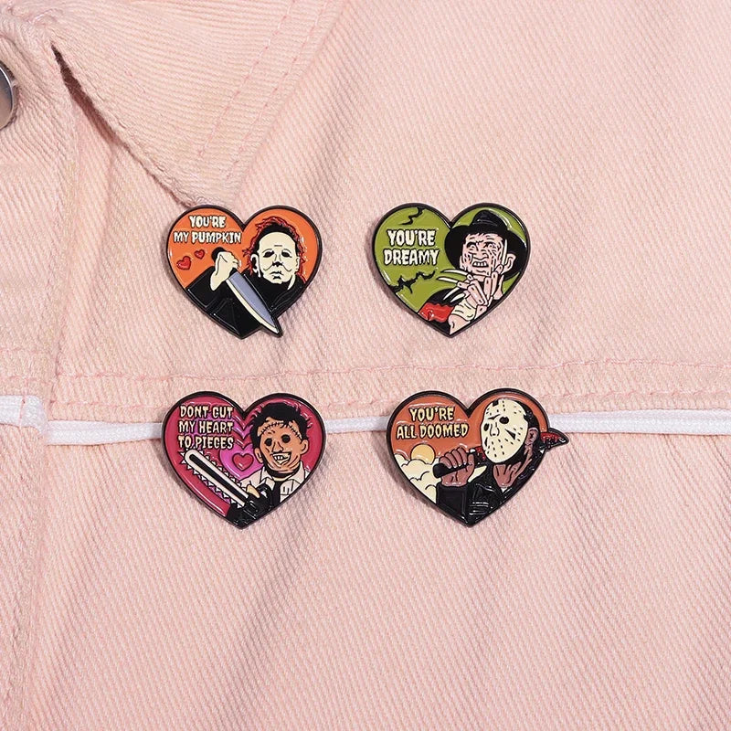 Halloween Horror Sweet Heart Shape Pin 1pc