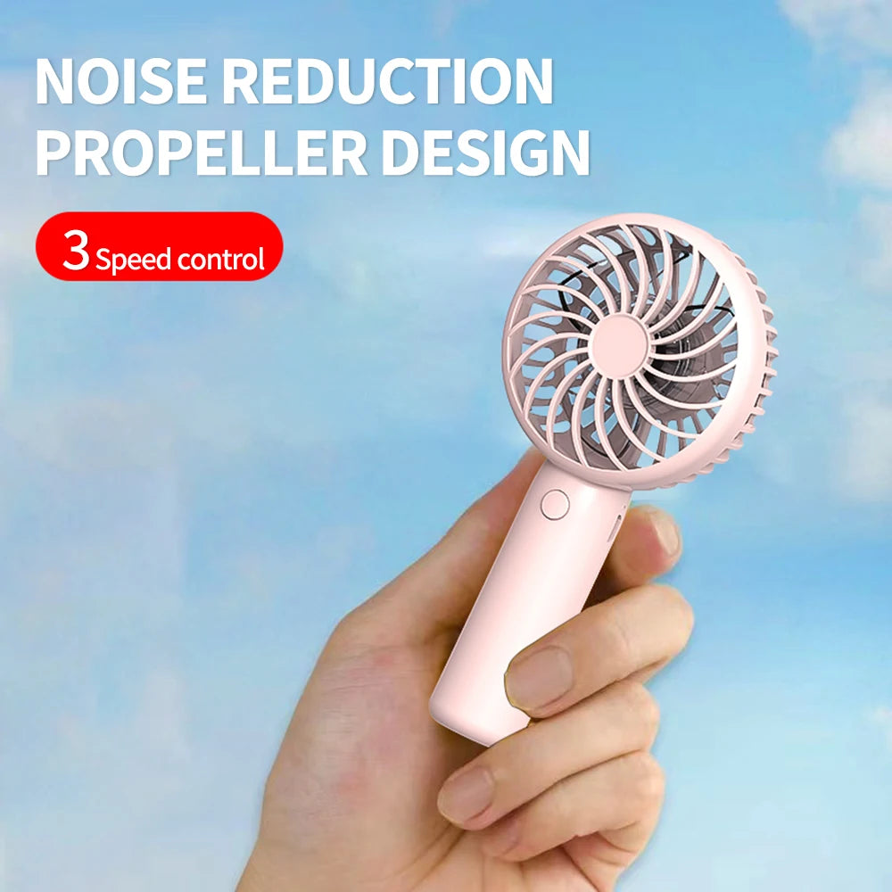 1200mAh Mini Portable FansHandheld USB Rechargeable Quiet Handheld FanAir cooler Outdoor Travel Hand Fans ventilation Fan Good Girls Club