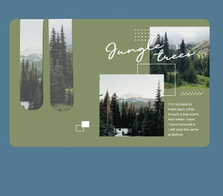 2pcs Forest Landscape Magnetic Bookmark For Pages Books Readers Good Girls Club