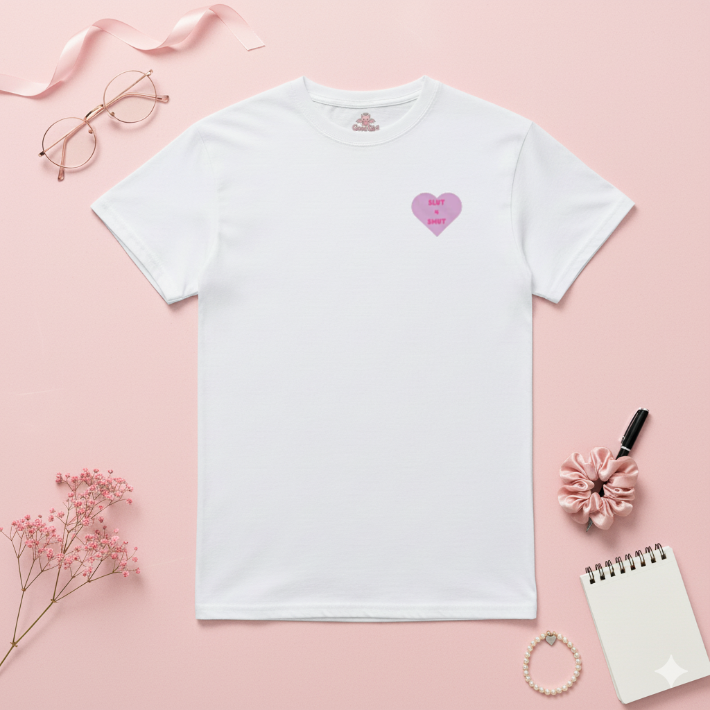 Slut for Smut T-Shirt - Bookish & Funny - Durable Cotton Tee from GoodGirlsByBecky